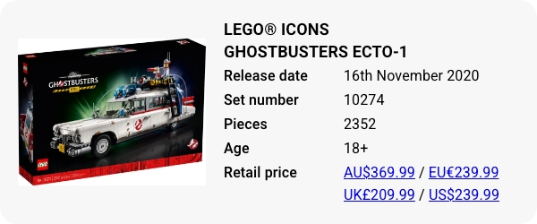 10274 LEGO Icons Ghostbusters ECTO-1 Retiring LEGO Sets 2024 Brick Banter