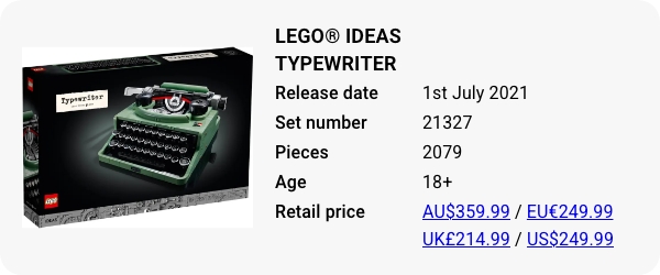 21327 LEGO Ideas Typewriter Retiring LEGO Sets 2024 Brick Banter