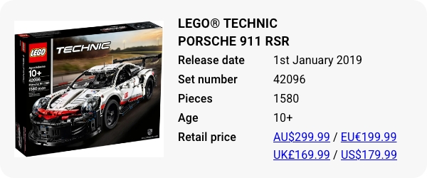 42096 LEGO Technic Porsche 911 RSR Retiring LEGO Sets 2024 Brick Banter