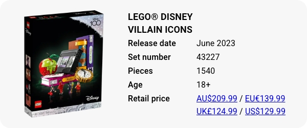 43227 LEGO® Disney Villain icons Retiring LEGO Sets 2024 Brick Banter