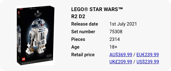 75308 LEGO Star Wars R2D2 Retiring LEGO Sets 2024 Brick Banter