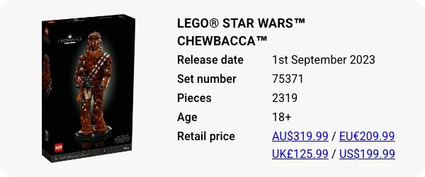 75371 LEGO Star Wars Chewbacca Retiring LEGO Sets 2024 Brick Banter