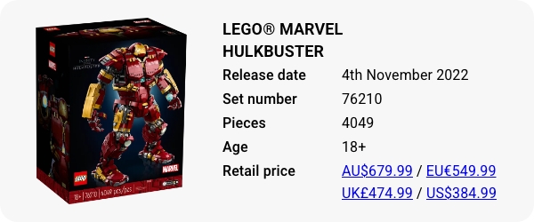 76210 LEGO Marvel Hulkbuster Retiring LEGO Sets 2024 Brick Banter