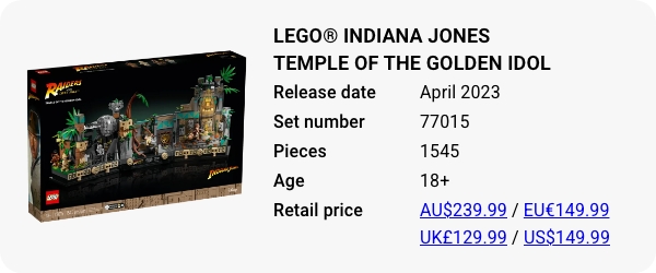 77015 LEGO® Indiana jones Temple of the golden idol Retiring LEGO Sets 2024 Brick Banter