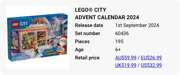 LEGO City Advent Calendar 2024 60436 September 2024