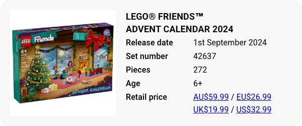 LEGO Friends Advent Calendar 42637 September 2024