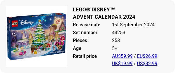 LEGO® Disney™ Advent Calendar 2024 43253 September 2024