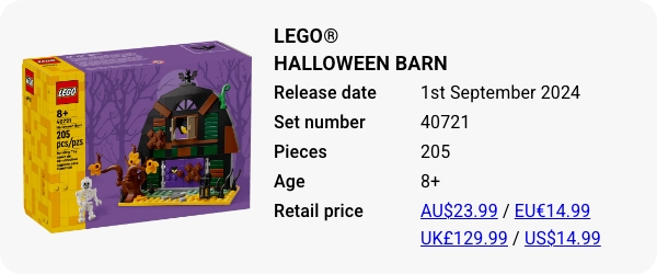 LEGO® Halloween Barn 40721 September 2024