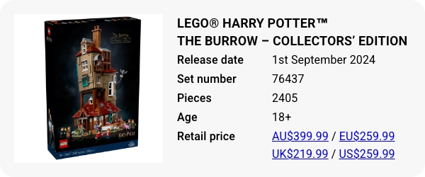 LEGO® Harry Potter™ The Burrow – Collectors Edition 76437 September 2024