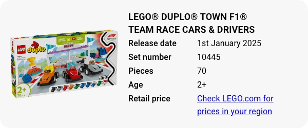 LEGO® DUPLO® Town F1® Team Race Cars & Drivers 10445 January 2025 - W