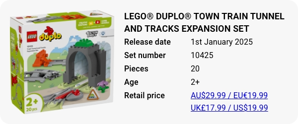 LEGO® DUPLO® Town Train Tunnel and Tracks Expansion Set 10425 January 2025 - W