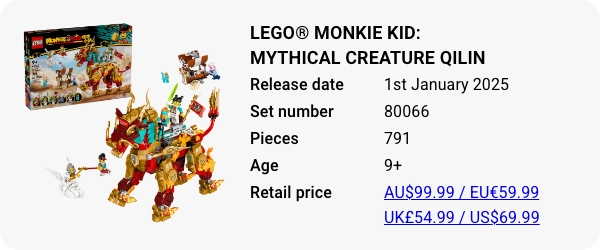 LEGO® Monkie Kid- Mythical Creature Qilin 80066 January 2025 - W - Release date Pieces Age