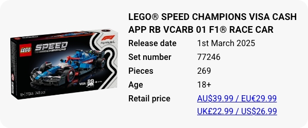 LEGO® Speed Champions Visa Cash App RB VCARB 01 F1® Race Car 77246 March 2025 - W