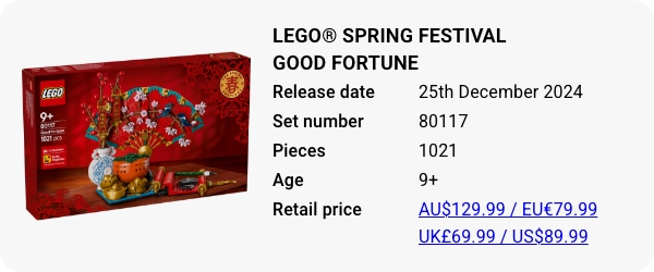 LEGO® Spring Festival Good Fortune 80117 December 2024 - W