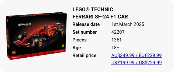 LEGO® Technic Ferrari SF-24 F1 Car 42207 March 2025 - W