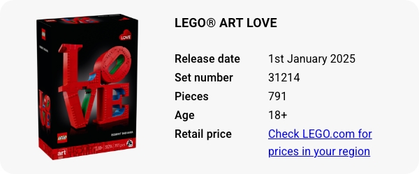 LEGO® Art LOVE 31214 January 2025 - W