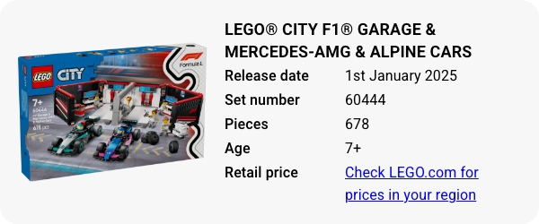 LEGO® City F1® Garage & Mercedes-AMG & Alpine Cars 60444 January 2025 - W