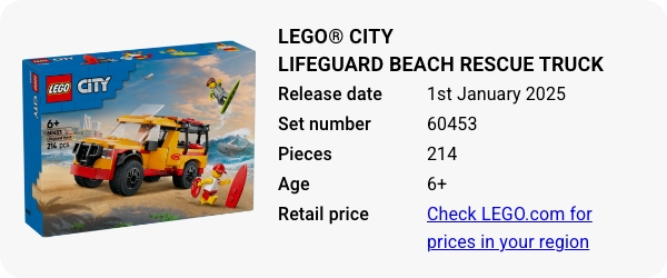 LEGO® City Lifeguard Beach Rescue Truck 60453 January 2025 - W