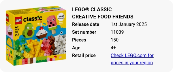 LEGO® Classic Creative Food Friends 11039 January 2025 - W