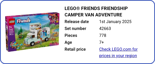 LEGO® Friends Friendship Camper Van Adventure 42663 January 2025 - B