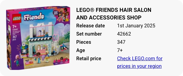 LEGO® Friends Hair Salon and Accessories Shop 42662 January 2025 - W