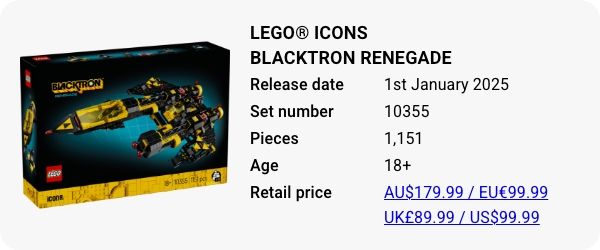 LEGO® Icons Blacktron Renegade 10355 January 2025 - W