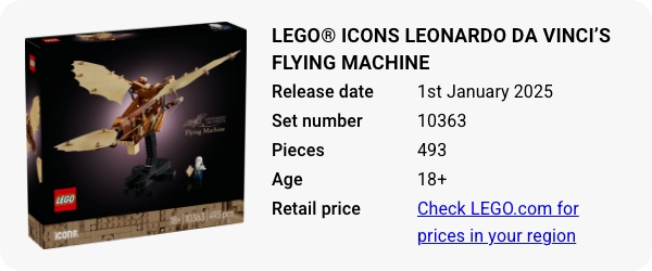 LEGO® Icons Leonardo da Vinci’s Flying Machine 10363 January 2025 - W