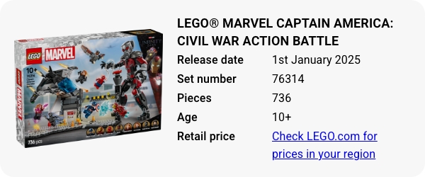 LEGO® Marvel Captain America- Civil War Action Battle 76314 January 2025 - W