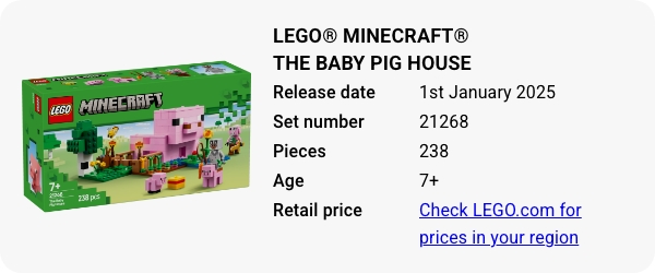 LEGO® Minecraft® The Baby Pig House 21268 January 2025 - W