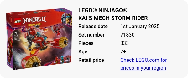 LEGO® NINJAGO® Kai’s Mech Storm Rider 71830 January 2025 - W