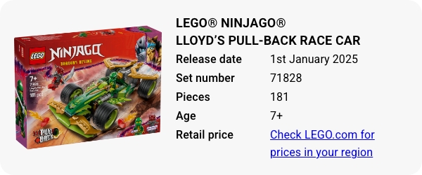 LEGO® NINJAGO® Lloyd’s Pull-Back Race Car 71828 January 2025 - W