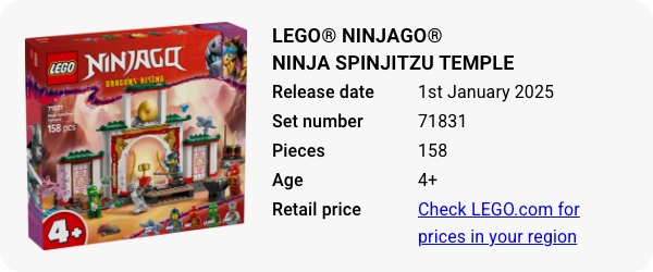 LEGO® NINJAGO® Ninja Spinjitzu Temple 71831 January 2025 - W