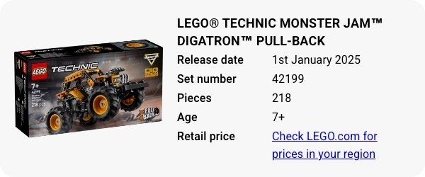 LEGO® Technic Monster Jam™ DIGatron™ Pull-Back 42199 January 2025 - W