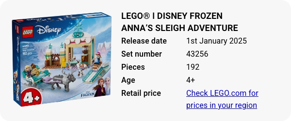 LEGO® ǀ Disney Frozen Anna’s Sleigh Adventure 43256 January 2025 - W