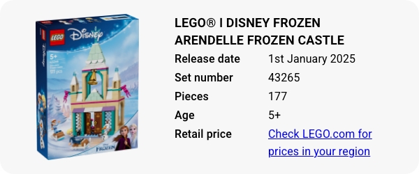 LEGO® ǀ Disney Frozen Arendelle Frozen Castle 43265 January 2025 - W