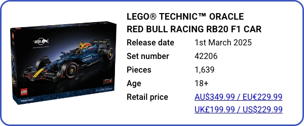 42206 - LEGO® Technic™ Oracle Red Bull Racing RB20 F1 Car - March 2025