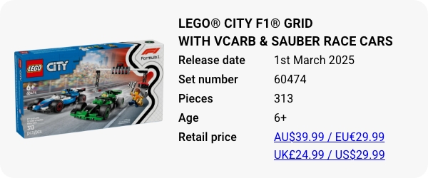 60474 - LEGO® City F1® Grid with VCARB & Sauber Race Cars - March 2025 - W