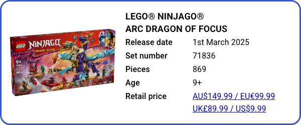 LEGO NINJAGO Arc Dragon of Focus 71836 - March 2025