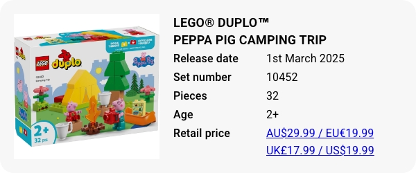 10452 LEGO DUPLO Peppa Pig Camping Trip - March 2025 - W