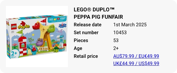 10453 LEGO® DUPLO™ Peppa Pig Funfair - March 2025 - W