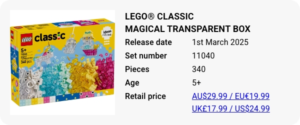 11040 LEGO® Classic Magical Transparent Box - March 2025 - W