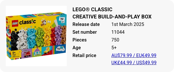 11044 LEGO® Classic Creative Build-and-Play Box - March 2025 - W