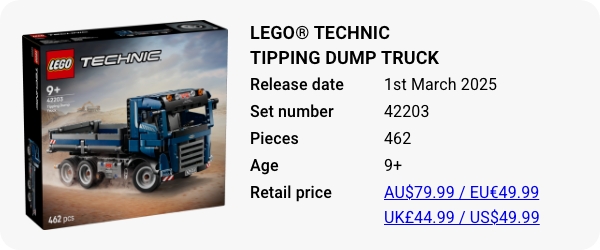 42203 LEGO® Technic Tipping Dump Truck - March 2025 - W