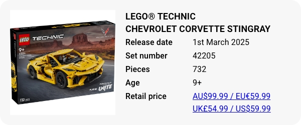 42205 LEGO® Technic Chevrolet Corvette Stingray - March 2025 - W