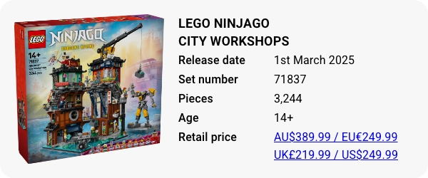 LEGO NINJAGO City workshops 71837 - March 2025 - W