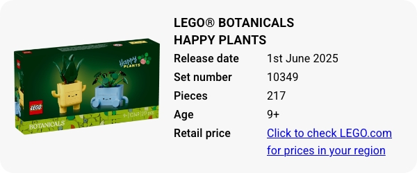10349 LEGO Botanicals Happy Plants June 2025