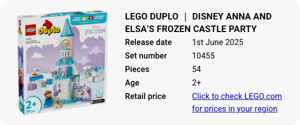 10455 LEGO DUPLO │ Disney Anna and Elsa’s Frozen Castle Party June 2025