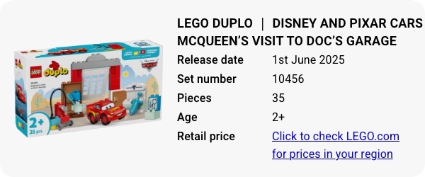 10456 LEGO DUPLO │ Disney and Pixar Cars McQueen’s Visit to Doc’s Garage June 2025