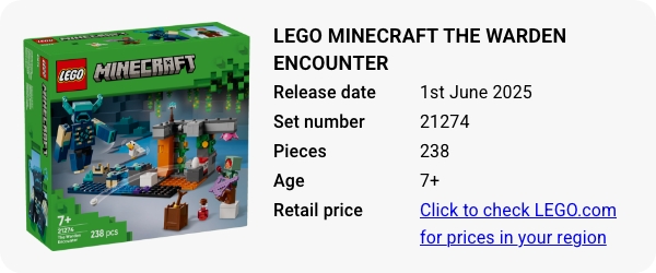 21274 LEGO Minecraft The Warden Encounter June 2025