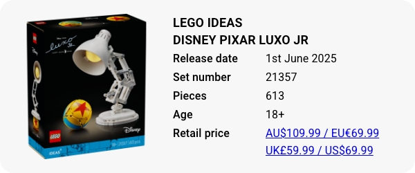 21357 LEGO Ideas | Disney Pixar Luxo Jr - June 2025 W